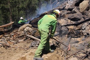 Crews keep eye out after fire