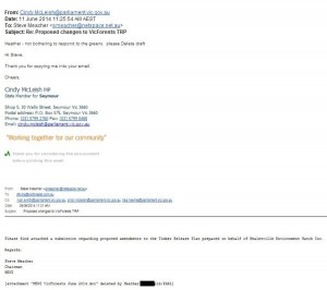 Backlash after email slip
