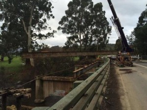 Rickety bridge makes way