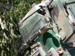 Truck driver injured in Spur crash