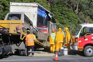 Bike, car and truck in Woori crash