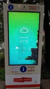 Tourist video kiosk vandalised