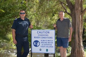 River safety signs installed to prompt families to stay alert