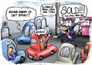 CARTOON: petrol prices break the bank