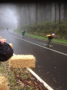 Skating downhill on Mt Donna Buang