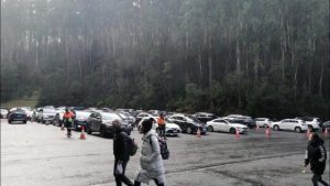 Turning away from traffic on Mt Donna Buang