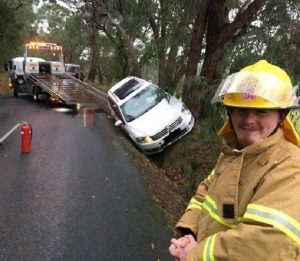 Dramatic car accident in Hoddles Creek
