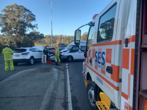 Dangerous lane connecting highways the scene of crash