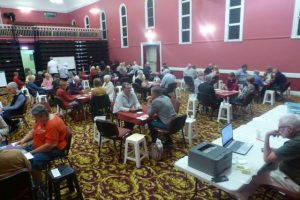 Local Bridge players tearing it up on the table