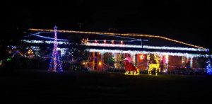 Christmas lights light up the night