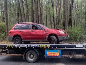 Young driver escapes harm after Hoddles Creek crash