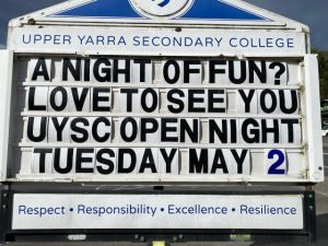 UYSC Open Night tonight