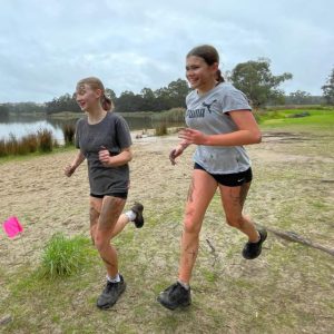 Wet and slippery conditions at Lilydale Lake for athletes