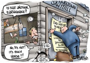 CARTOON: Timber trouble in Powelltown