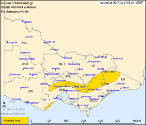 Severe weather warning for outer east districts