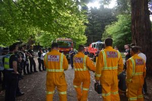 CFA, Ambulance Victoria and Victoria Police personnel prepare for road crash rescue