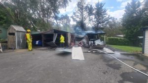 Shed bursts into flames in Launching Place