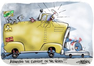 CARTOON: Elephant on the road