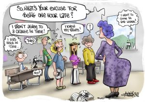 CARTOON: One hour late