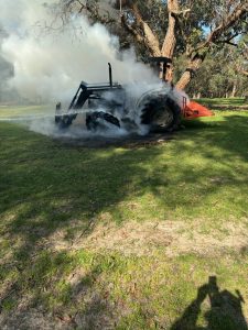 Tractor sets alight in Launching Place
