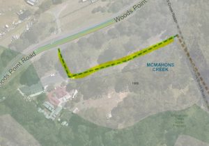 Road closure in McMahons Creek
