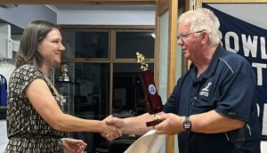 Players get their silverware at the Warburton Bowls Club presentation evening