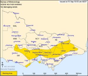 Strong winds to whip Victoria today