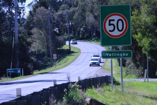 Speed limit along Healesville-Koo Wee Rup Road